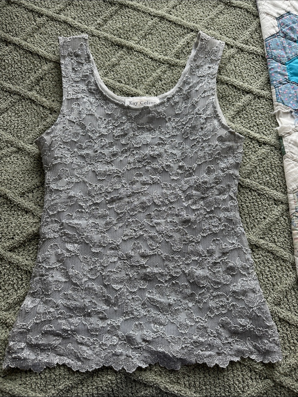 Celine Silver Floral Lace Camisole